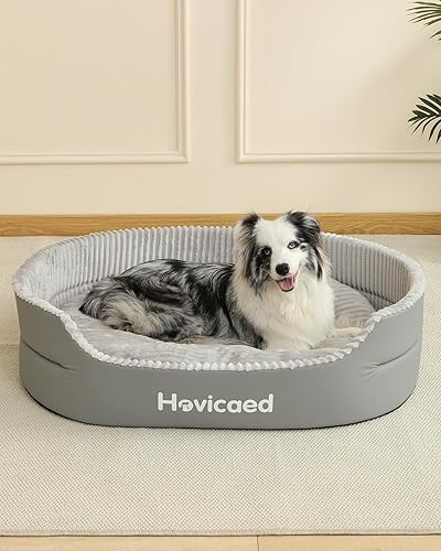 Miniatura 1 de Hovicaed Cama para perros de tamaño mediano, cama ortopédica para perros, cama impermeable para mascotas con alfombrilla extraíble, parte inferior