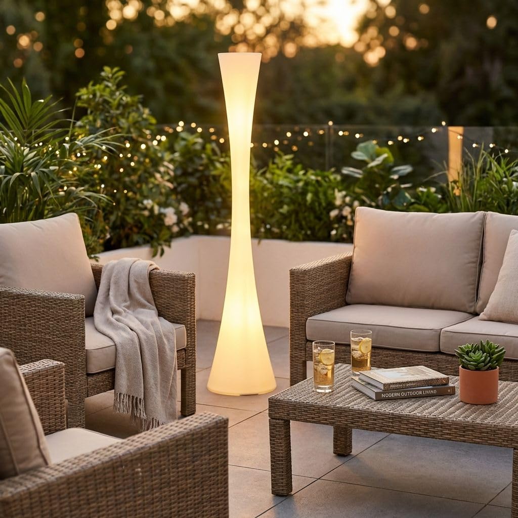 milani home - Lampada Luminosa da Esterno, Design scultoreo in polietilene, Diametro 35 x 173 cm, per Giardino terrazzo e Bordo Piscina