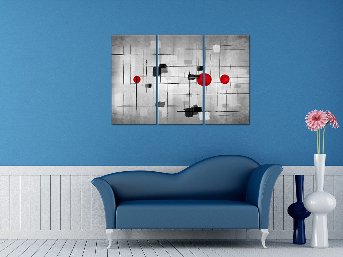 DECLINA, quadro decorativo da parete, per soggiorno, tela stampata, trittico, arte moderna, 150 x 100 cm