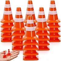 Vista 1 de ZEAYEA 30 Pcs Mini Plastic Traffic Cones, 1.4 inch Training Roadblock Cones Traffic Signs, Mini Road Safety Cones for Micro Landscape Sand Table
