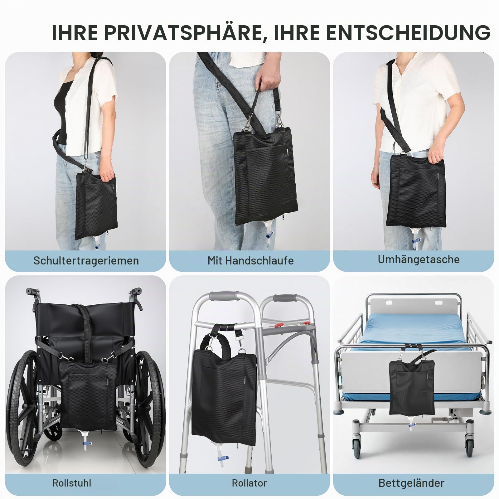 Katheterbeutelhalter, Urinabwässerungsbeutelhalter mit Abflussrohrabdeckung, für Urostomie Foley-Katheter-benutzer, wasserfeste und maschinenwaschbar