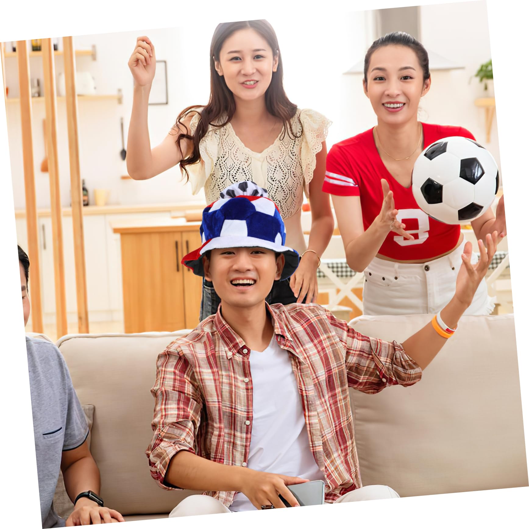 ifundom 3pezzi Cappello Da Tifoso Di Calcio Leggero Accessorio Per Partite e Celebrazioni Sportive Design Divertente Per Festeggiamenti Di Calcio Adatto Di Tutte Le Età Francia