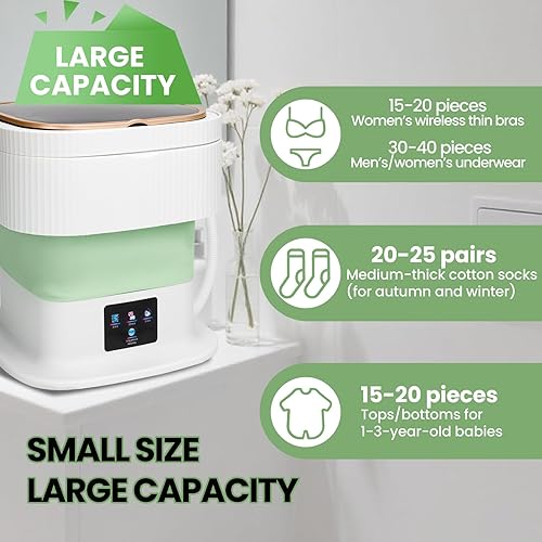 Miniatura 5 de Mini lavadora portátil para apartamentos Compacto y plegable para encimera, lavadora y secadora combinado, pequeña lavadora portatil, lavadora de