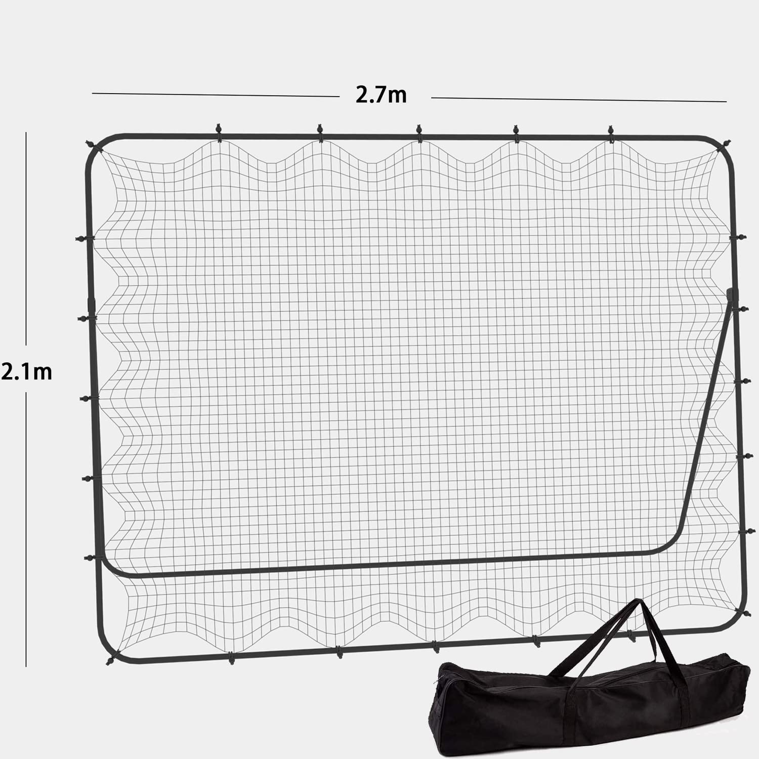 2,74 x 2,14 m Tennis-Trainingsnetz, freistehender Tennis-Trainings-Rebounder, tragbarer Tennis-Rebounder mit Tragetasche, ideal für Volleyball, Tennis und vieles mehr