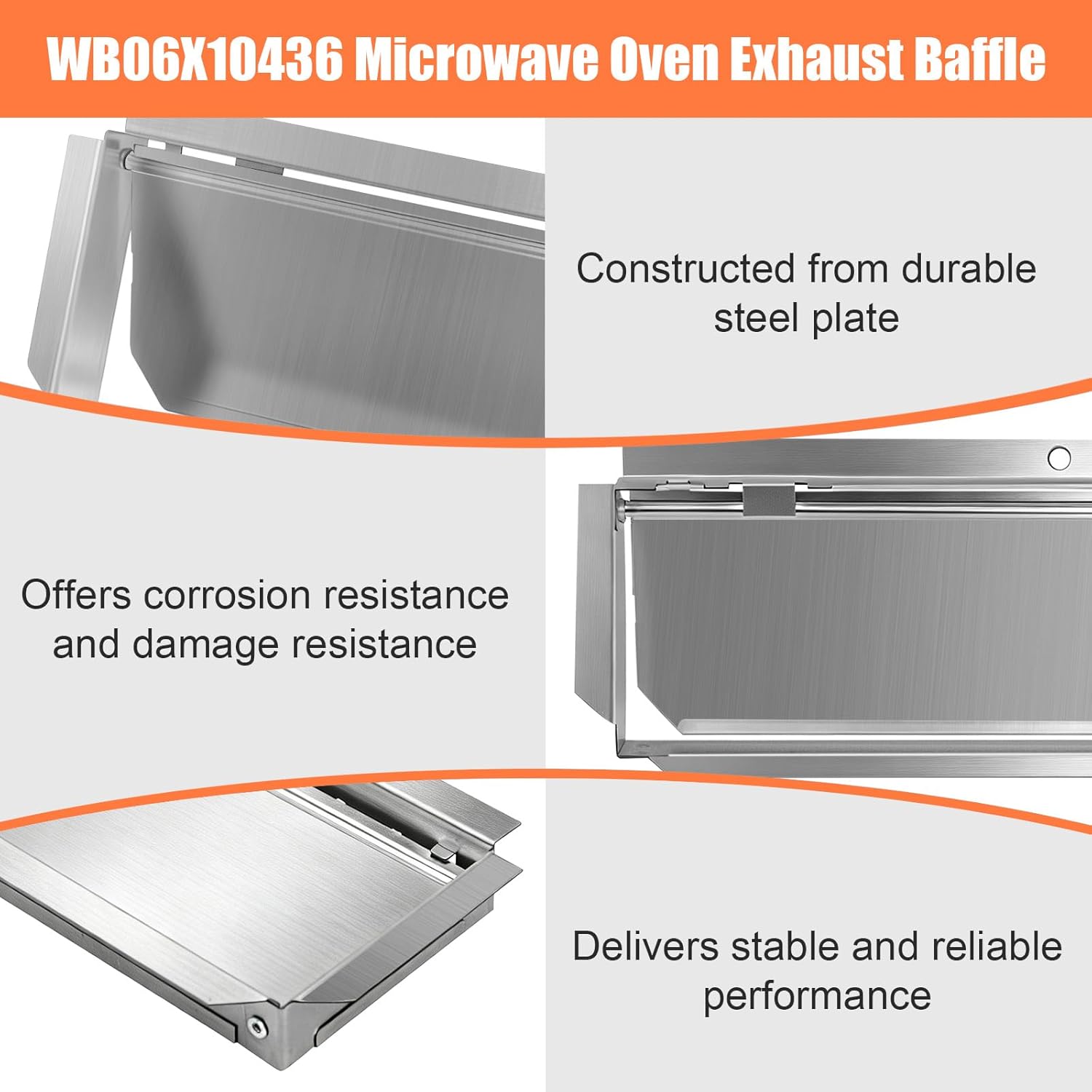 WB06X10436 Microwaves Vent Damper Vent Kit for GE Microwaves Ovens Parts Replaces WB06X10133 WB06X0388, GE Microwave Vent Adapter for 942574, AH651224