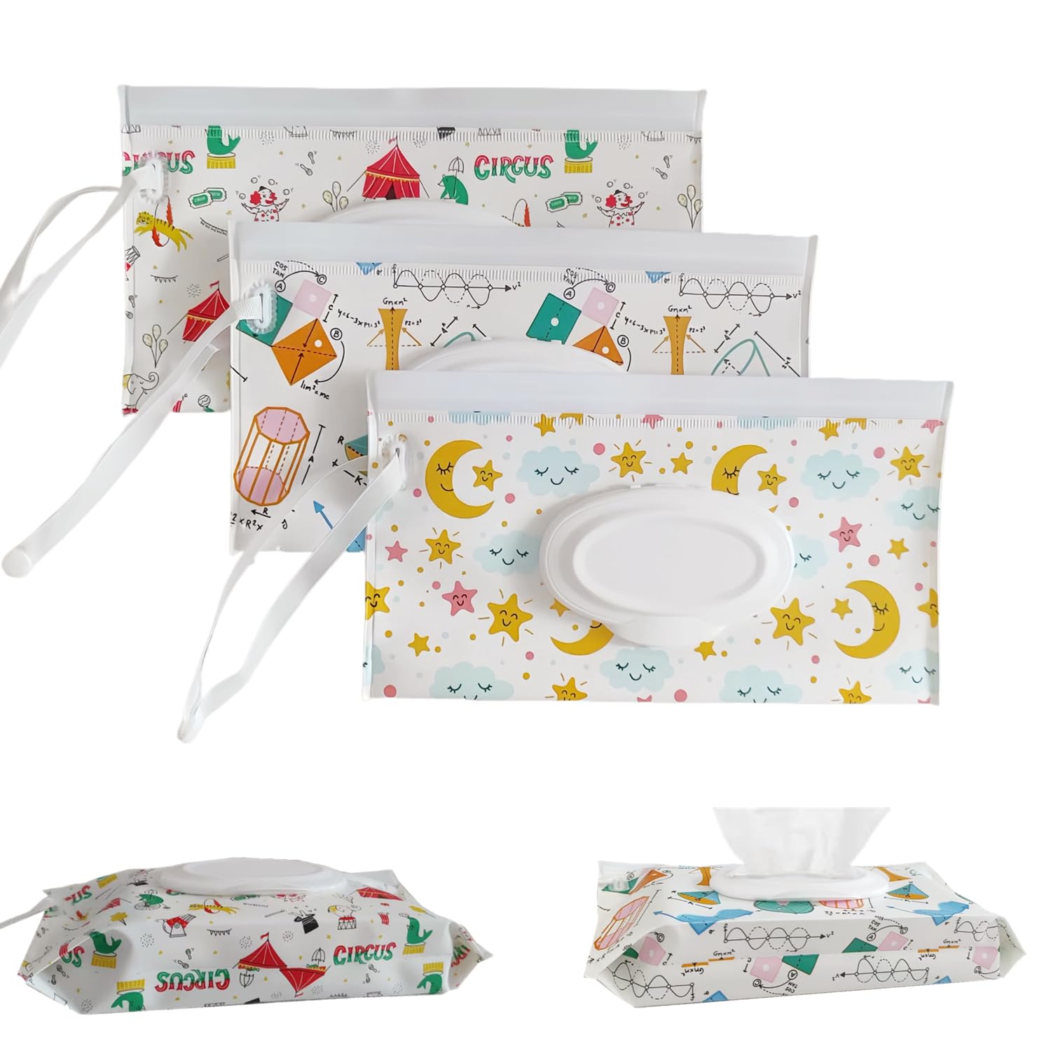 3Pack Baby Wipes Dispenser,Portable Refillable Travel Wet Wipe Pouch,Wipe Container for Bathroom,Car,Travel,Outdoor Camping Sports,Pet Nursery Care,Gifts for Baby Showers of New Parents