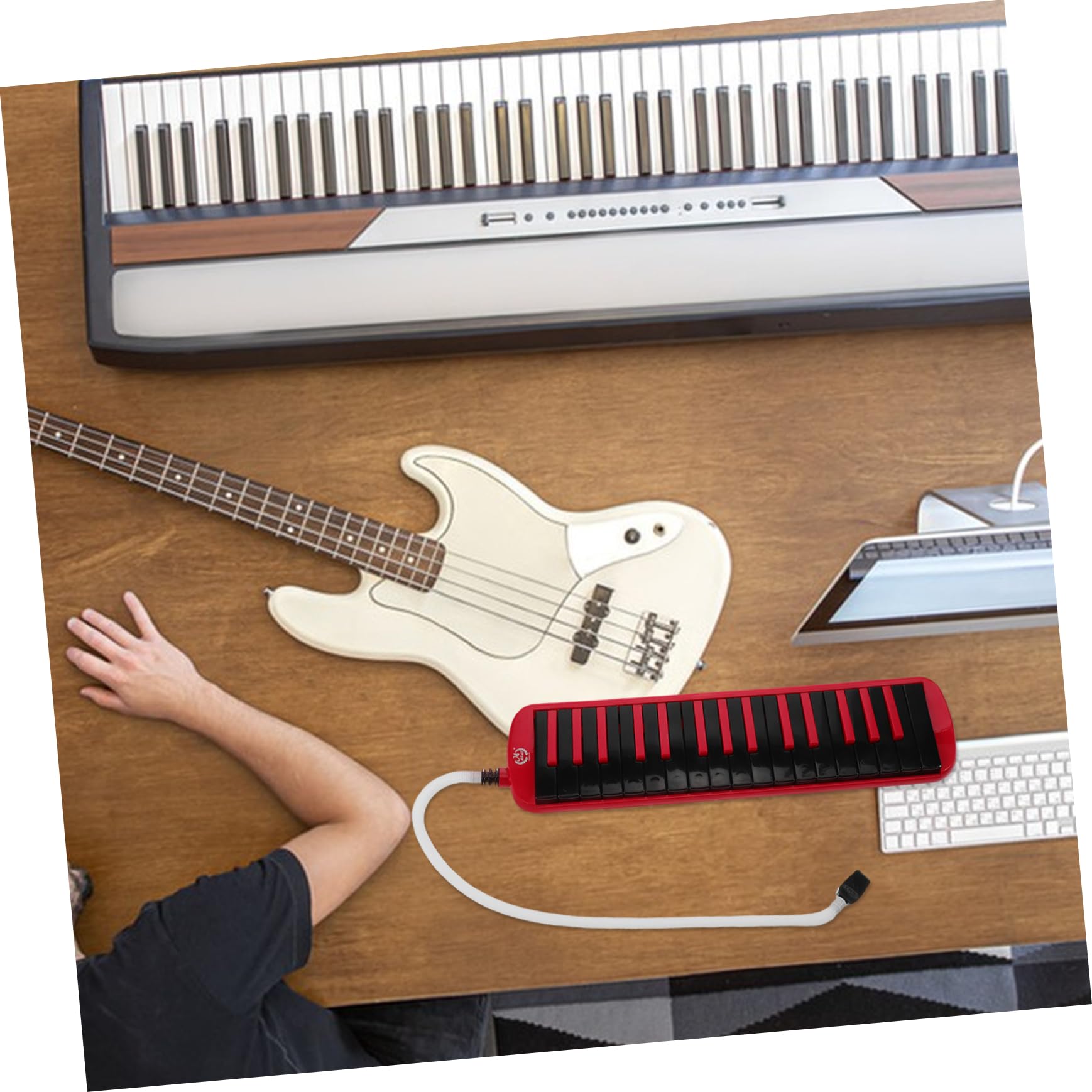 ibasenice Instrumento Melódica Incluye Boquilla y Tubo Portátil y Ligera de 32 Teclas con Funda Eva para Principiantes Adultos y Niños para Práctica Musical