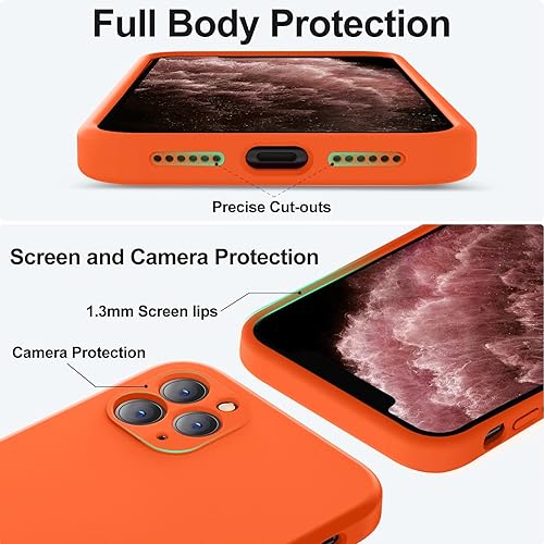 Miniatura 4 de Vooii Funda compatible con iPhone 11 Pro Max, silicona líquida mejorada con bordes planos, protección de la cámara, forro de microfibra suave