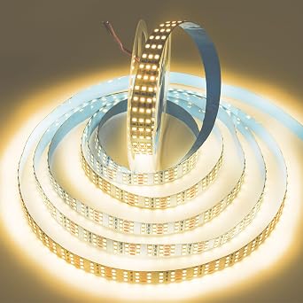 SUYOOULIN LED Strip Lights, 16.4ft Dimmable DC 12V SMD 2835 1800 LEDs 38000LM Super Bright Flexible LED Ribbon Strip, Non-Waterproof IP21 for Home, Party DecorationWarm White 3500K