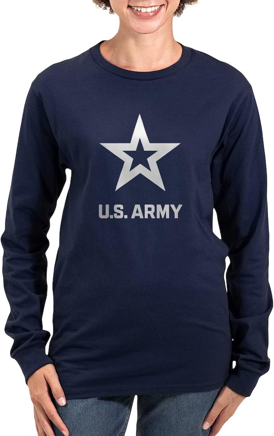 CafePress U.S. Army® White Logo Long Sleeve T Shirt Women's Long Sleeve Crew Neck T-Shirt