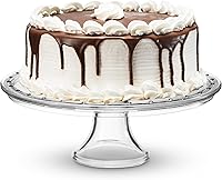 Godinger Crystal Footed Cake Stand - Elegant Italian Glass Serving Platter for Cakes, Desserts & Fruit