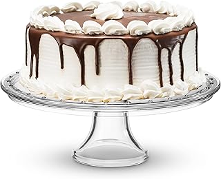 Godinger Cake Stand, Crystal Glass Footed Cake Plate Serving Platter - M...