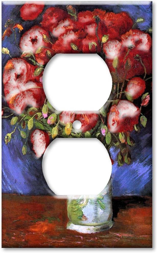 Art Plates - Outlet Cover Decorative Metal Wall Plate - Van Gogh: Poppies - (Made in USA)