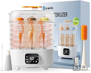 BRONTIX 4 in 1 Sterilizer and Dryer for Feeding Bottles with Cleaning Set, Sterilizer for Baby Products, Bottle Sterilizer...