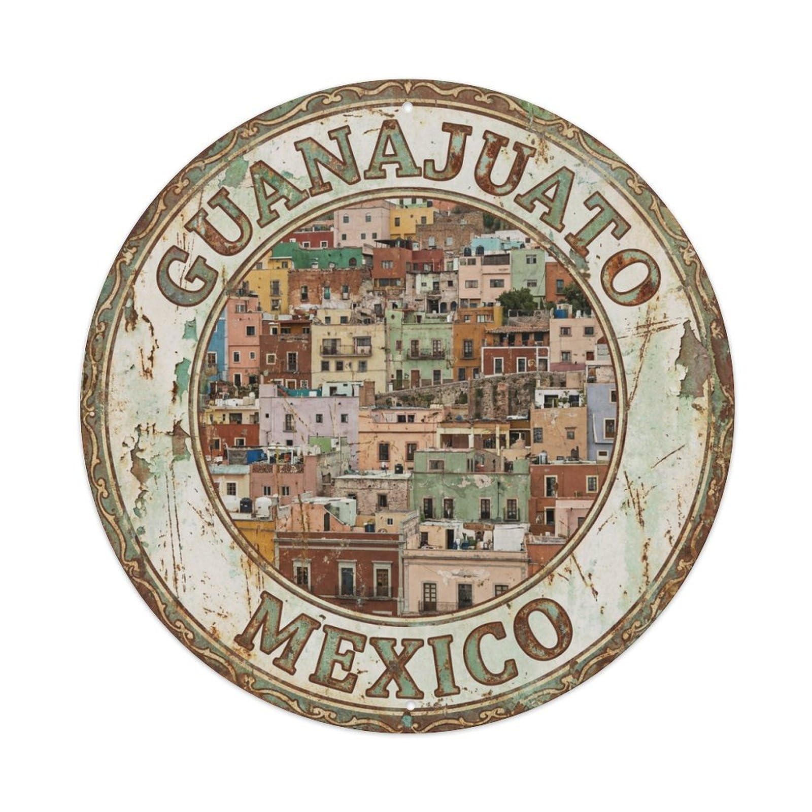 Tgrcjimh Style Metal Tin Sign Retro Travel Mexico Guanajuato