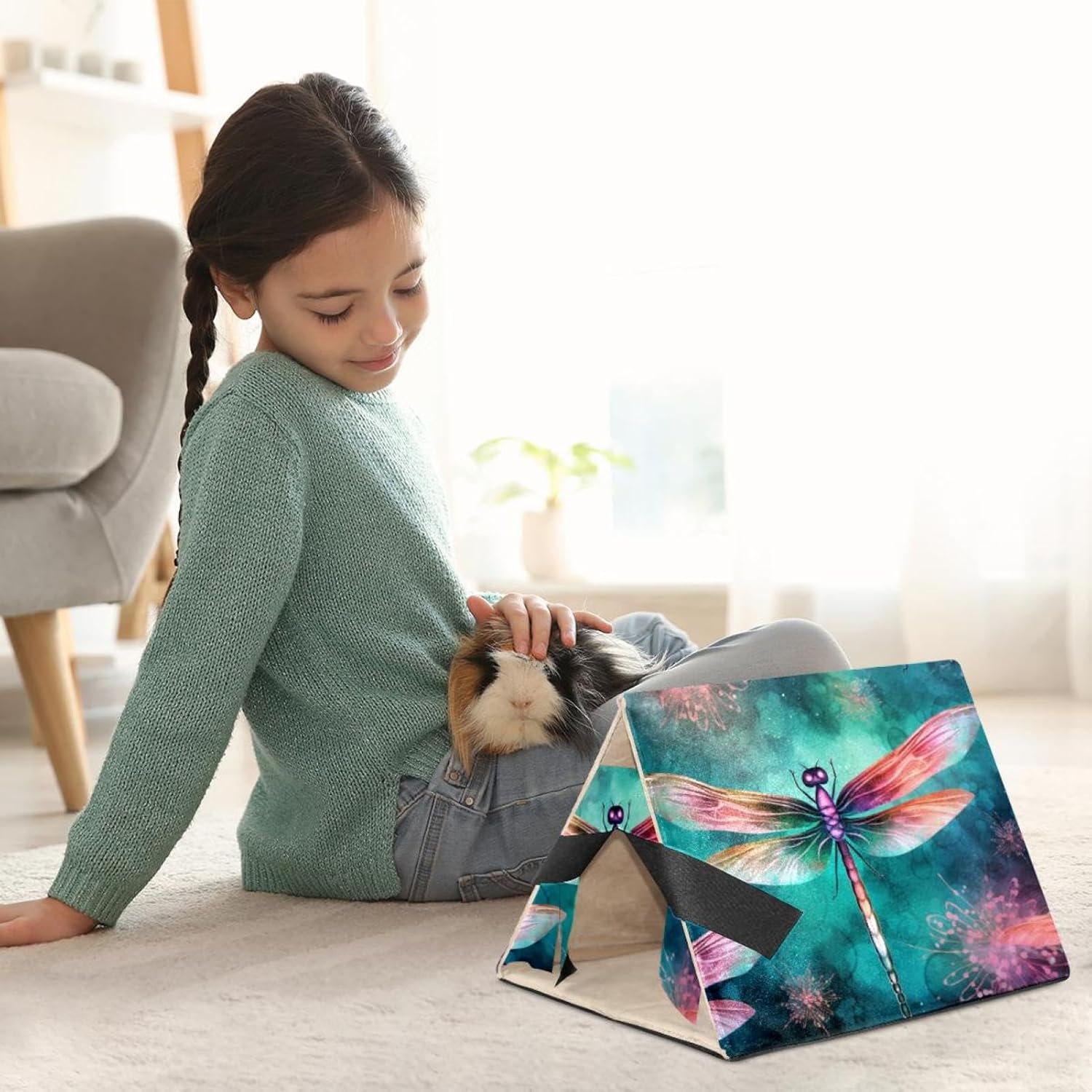 MAgiLL Guinea Pig Bed, Comfortable Hamster House, Hiding Place for Small pet Animals, Folding Bed nest, Suitable for Short Rabbits, Rabbits, Ferrets, mice, Hedgehogs, Chinchillas