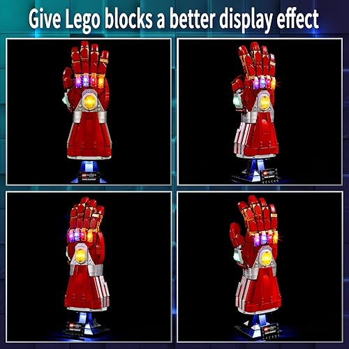Vista 6 de Vaodest Luz LED para Lego Marvel Nano Gauntlet 76223 Kit de construcción, diseño y configuración compatible con el modelo Lego 76223