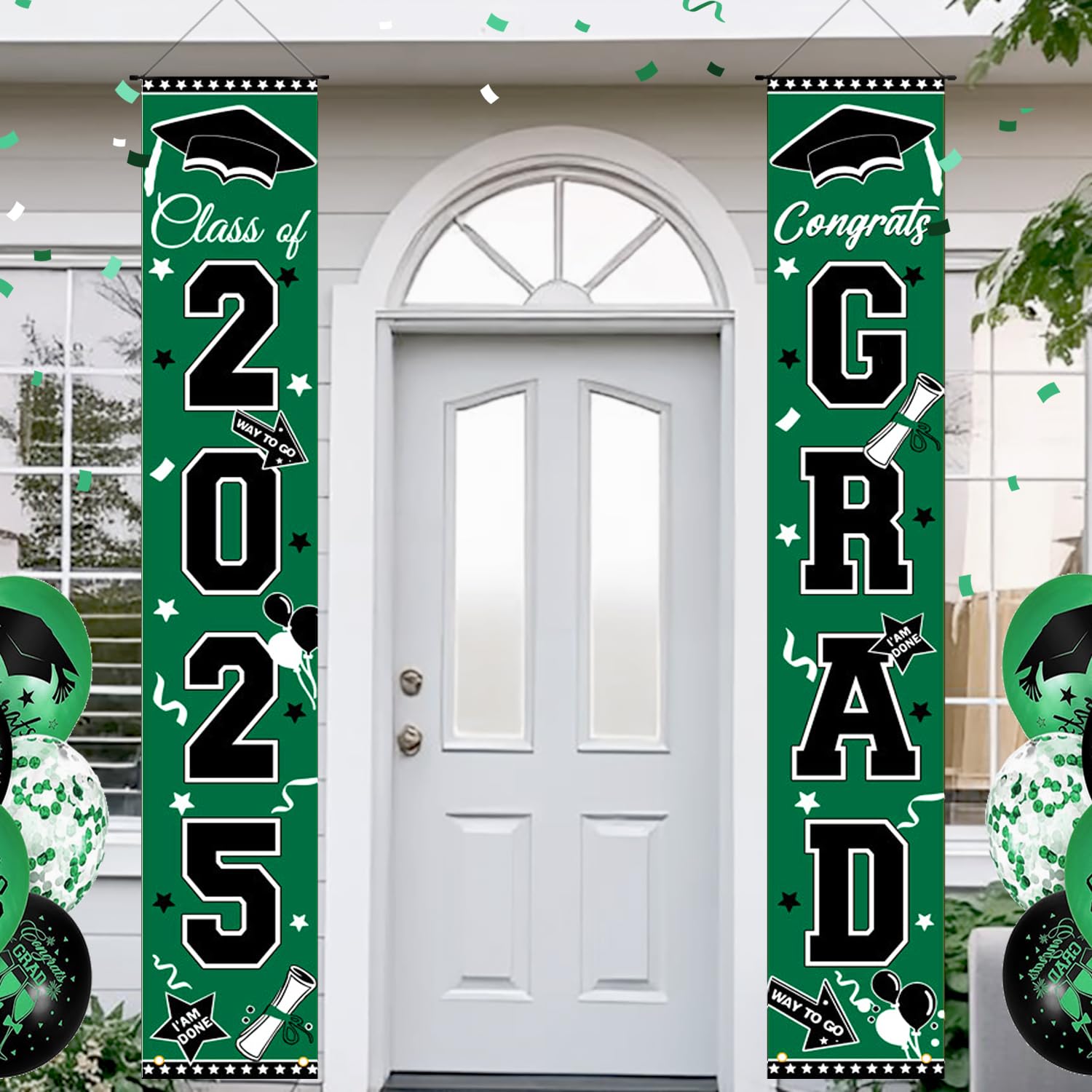 2025 Graduation banner Class of 2025 Grad Banner for Door and Porch, Congrats Grad Party Supplies Congratulation Graduation Decorations, School, Home