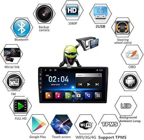 Miniatura 3 de Yuahwyehe Doble 2 DIN Car Stereo Android 10.0 9 pulgadas Radio de coche Navegación GPS para Mazda 2 Mazda2 2007-2013 Soporte Plug and Play Soporta