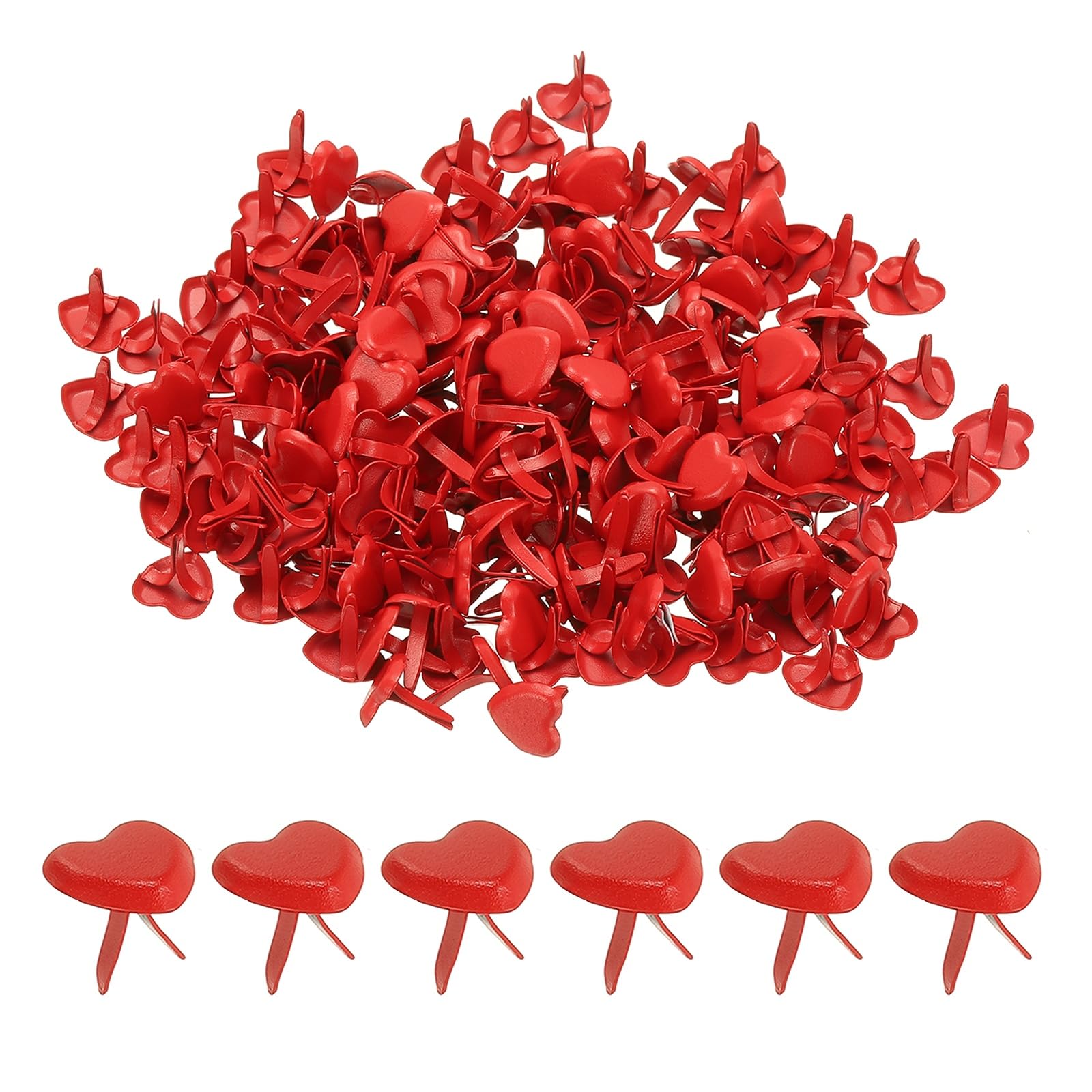 Mini clavos divididos PATIKIL de corazón rojo para manualidades de papel 1