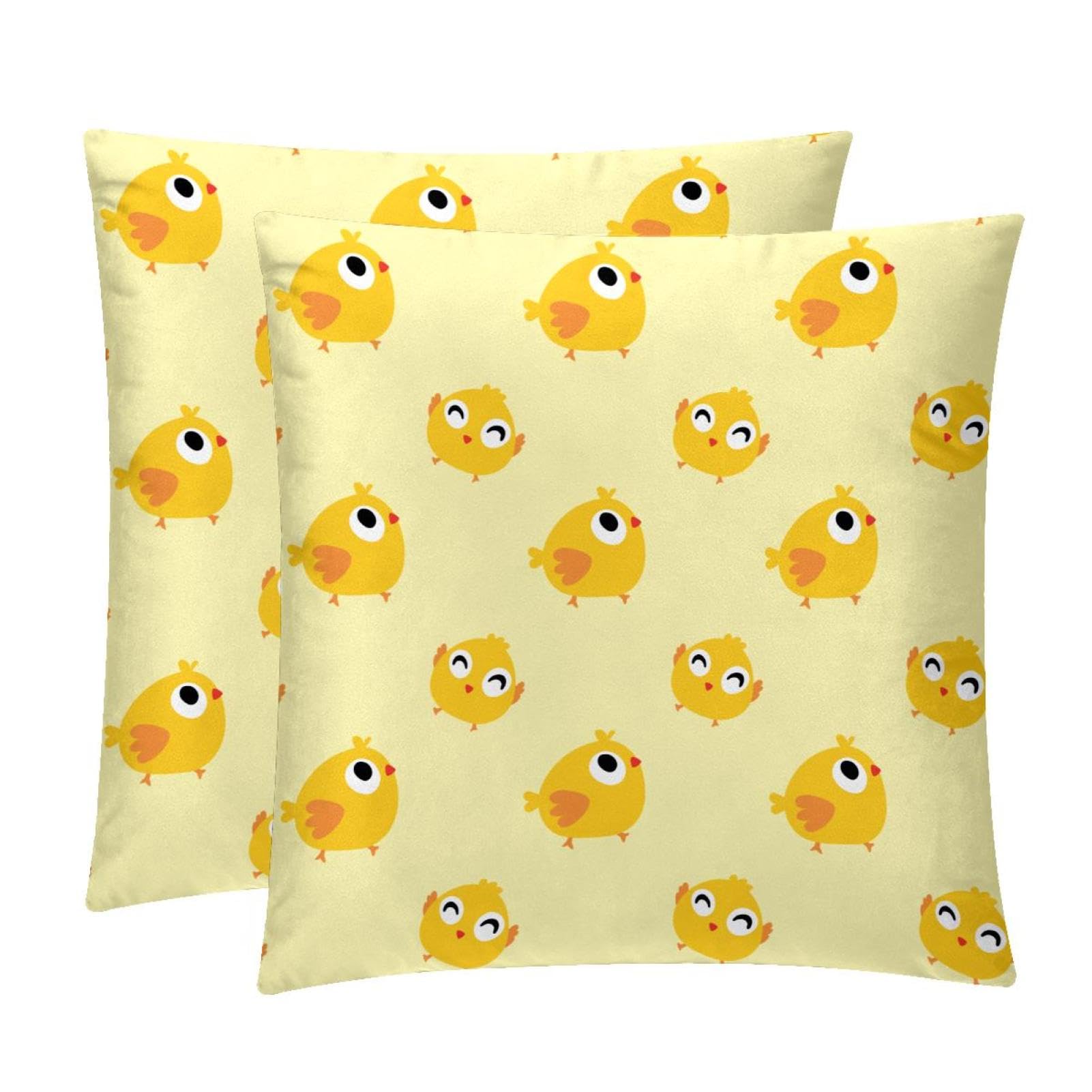 TDGKPZ Funny Chicken Throw Pillow Covers 2 Pack Pillowcases Soft Cozy Pillow Cases For Couch Bed Sofa 45x45cm