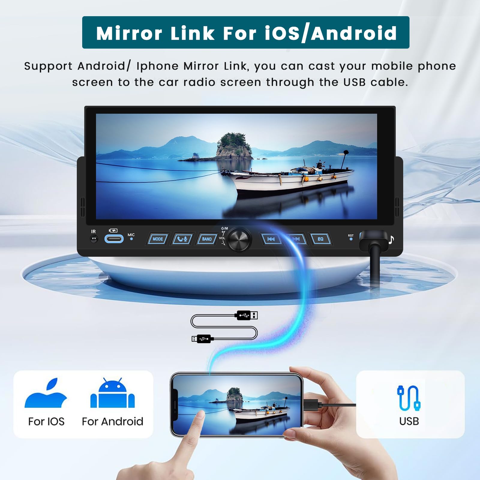 Hikity DAB DAB+ Autoradio 1 Din Wireless Carplay Android Auto, 6,9 Pollici Touch Screen Auto Radio Bluetooth con Schermo Stereo Auto con Mirror Link FM USB Tipo C Telecamera Retrocamera