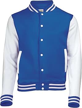 AWDis Hoods Varsity Letterman jacket Royal Blue / White XS