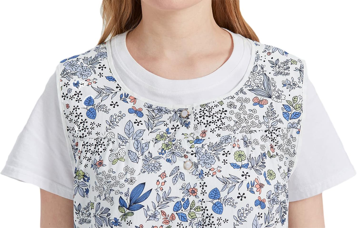 Nanxson Women Cobbler Apron with 2 Patch Pockets, Cotton Printed Bib, Smock with Buttons for Work Chef kitchen CF3177 - Image 6