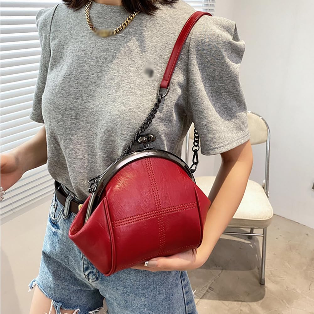 Downupdown Women Purses Handbags Kiss Lock Satchel Bag Chain Shoulder Bag PU Leather Hobo Bags Crossbody Bag Clutch Wallet | Kiss Lock, Chain Shoulder Bag, PU Leather