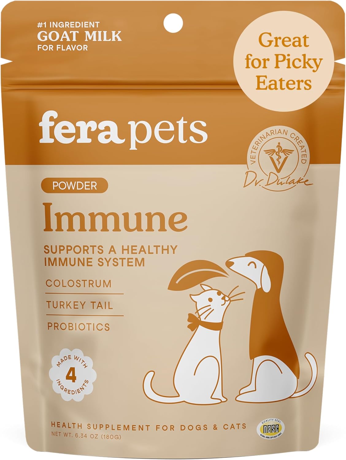 Fera Pets immune goat milk for dogs colostrum mushroom