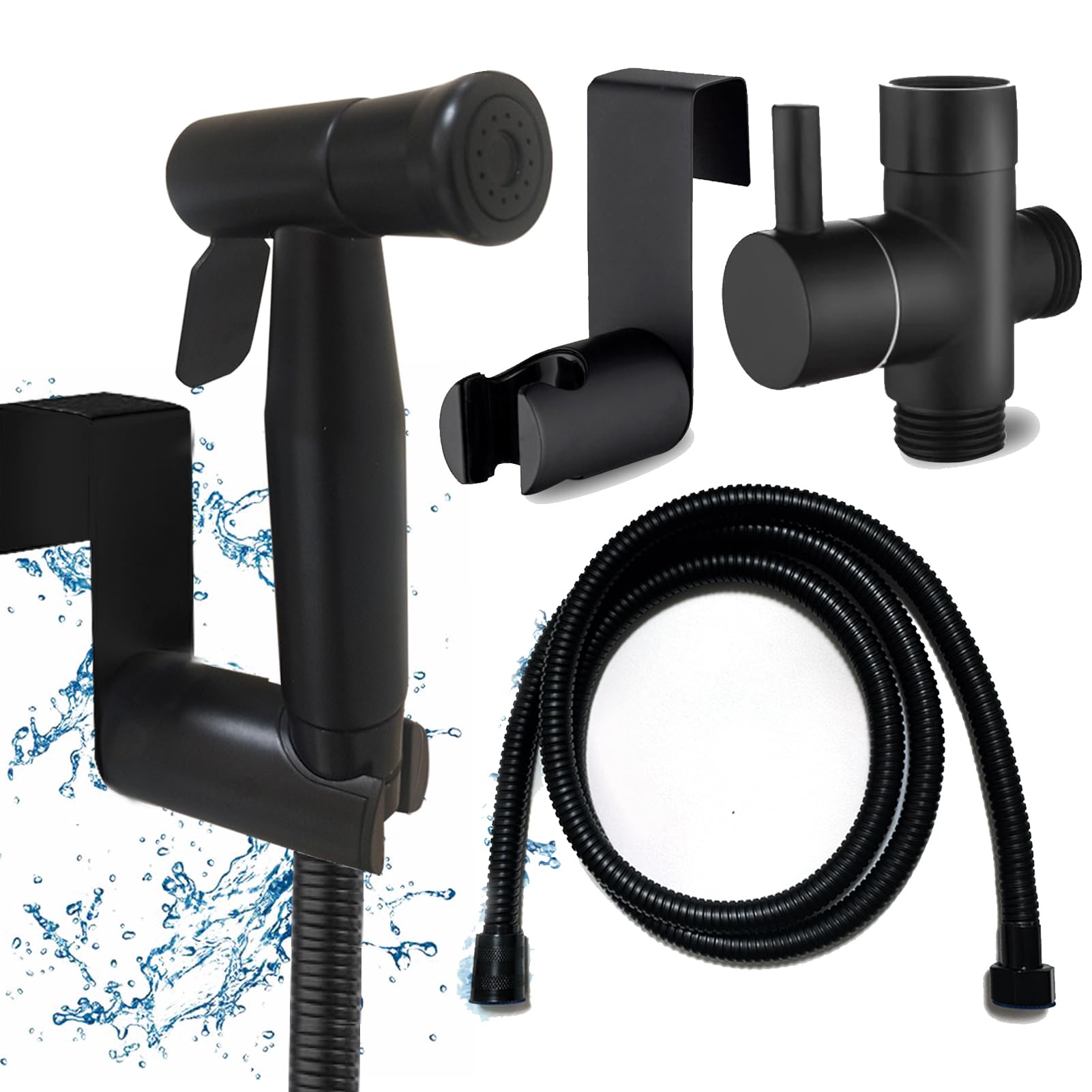 Yunlism Handheld Bidet Sprayer for Toilet, Stainless Steel Toilet Water Spray Bidet Attachment with Hose, for Pet Dog Bath,Bathroom Cleaning and Personal Hygiene