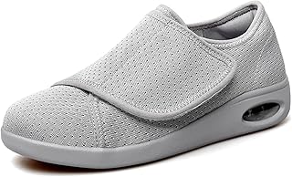 Diabetiker Hausschuhe Damen Herren Extra Weite Walkingschuhe Ödem Verstellbare Klettverschuß rutschfest Stoßdämpfung Freizeitschuhe Rehaschuhe für Senioren