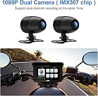 Vista 3 de LBW Carplay de motocicleta de 5 pulgadas con Dash Cam y TPS, Android Auto, cámara frontal y trasera HD 1080P (chip IMX307), sensor G, pantalla