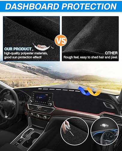 Miniatura 5 de Cartist Cubierta de tablero de ajuste personalizado para Honda Accord 2018-2021 2022 para Honda Accord, accesorios antideslizante, alfombra