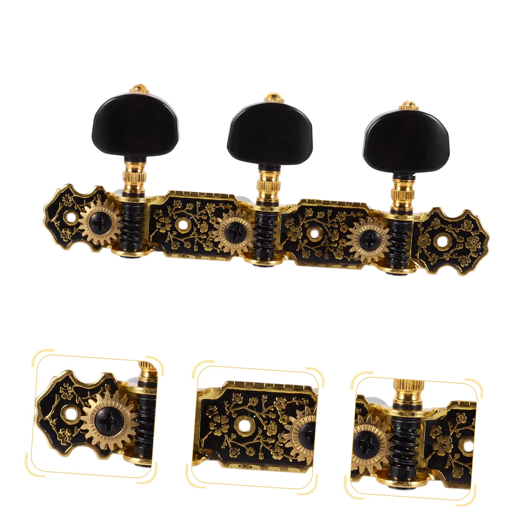 BESTonZON 2pares Afinadores De Guitarra Clásica Con Diseño De Patrón De Claves De Afinación Para Instrumentos De Cuerda Instalación Fácil y Estable