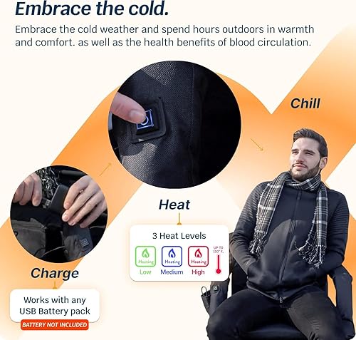 Miniatura 5 de Alpcour Asiento de estadio plegable con calefacción, silla reclinable de lujo con respaldo y soporte de brazo, extra grueso, ligero e impermeable