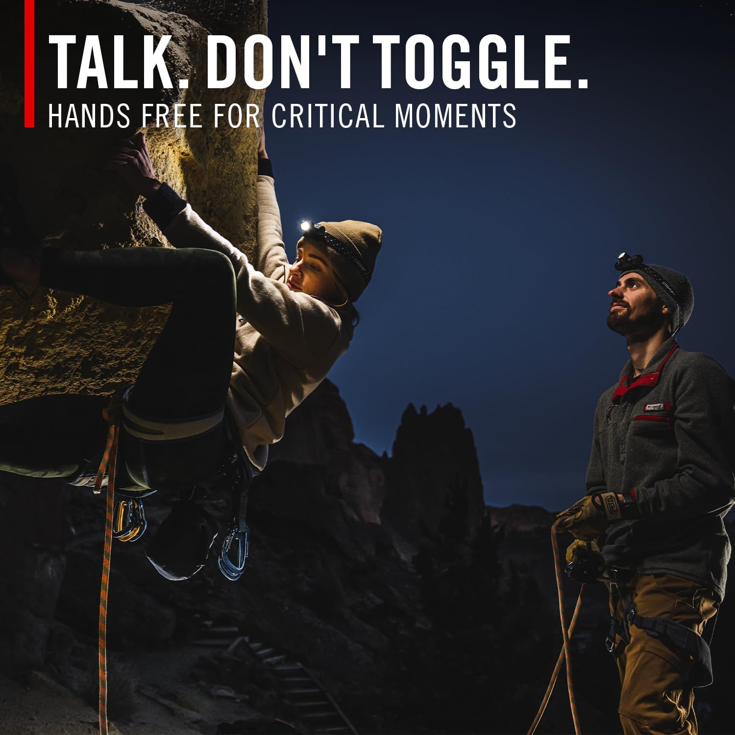 Coast FL97R Voice-Controlled 1200 Lumen Rechargeable LED Headlamp with Pure Beam® Spot & Flood, ARC Lighting, Red & Green Color Modes, Glide Focus™ Radial Arm Dial and USB-C Charge Port, Forest Green