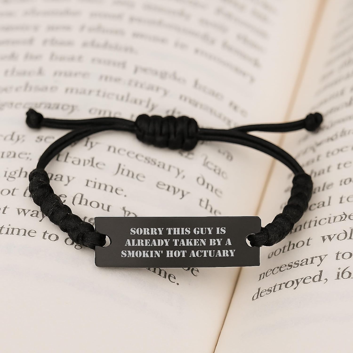 Funny Actuary Gifts for Him from Friends - Sorry This Guy Is Already Taken By A Smokin' Hot Actuary Rope Bracelet Graduation Unique Gifts