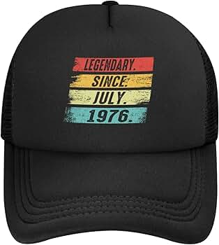 Legendary Since July 1976 Baseball Cap for Men Women Trucker