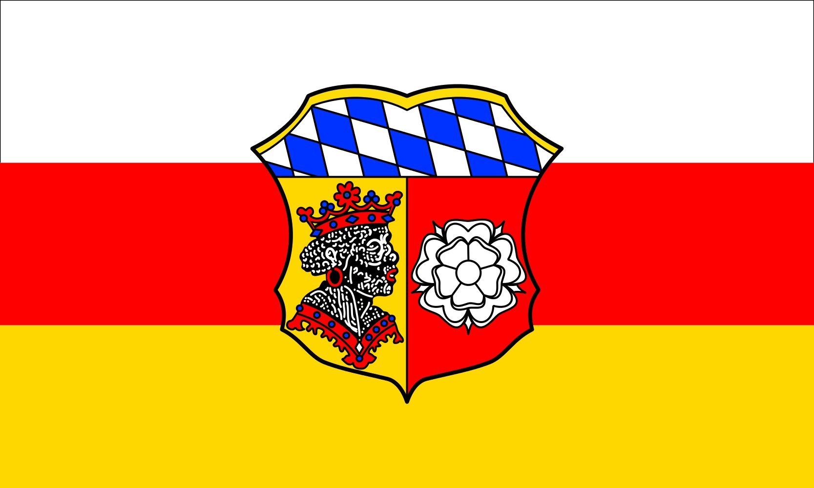 Drapeau de Freising format paysage grand modèle pour pavoisement anti-déchirure