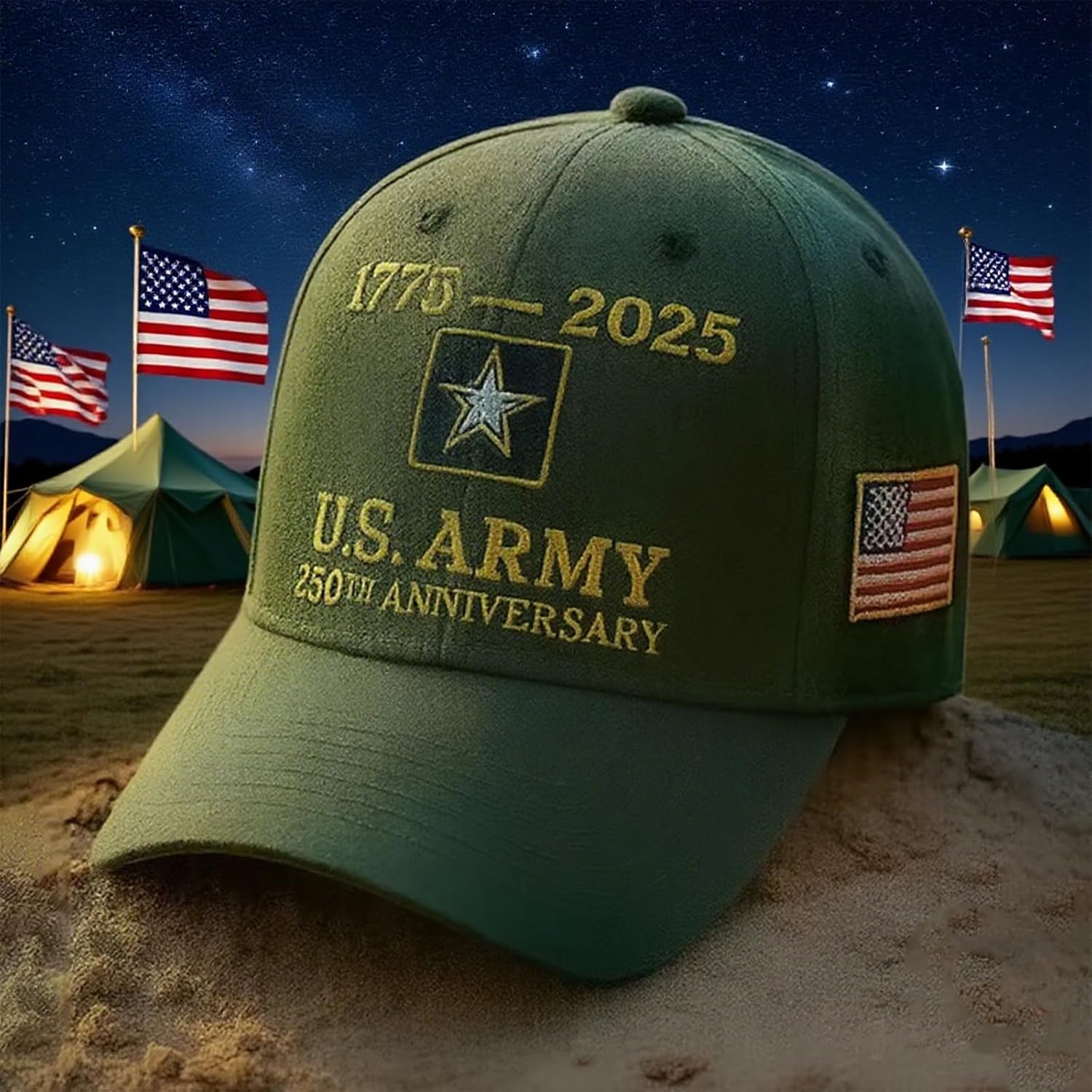 250th Anniversary Army Hat, Adjustable Embroidered Baseball Cap America 250th Anniversary Tribute Hat for Veterans Patriots - Image 5