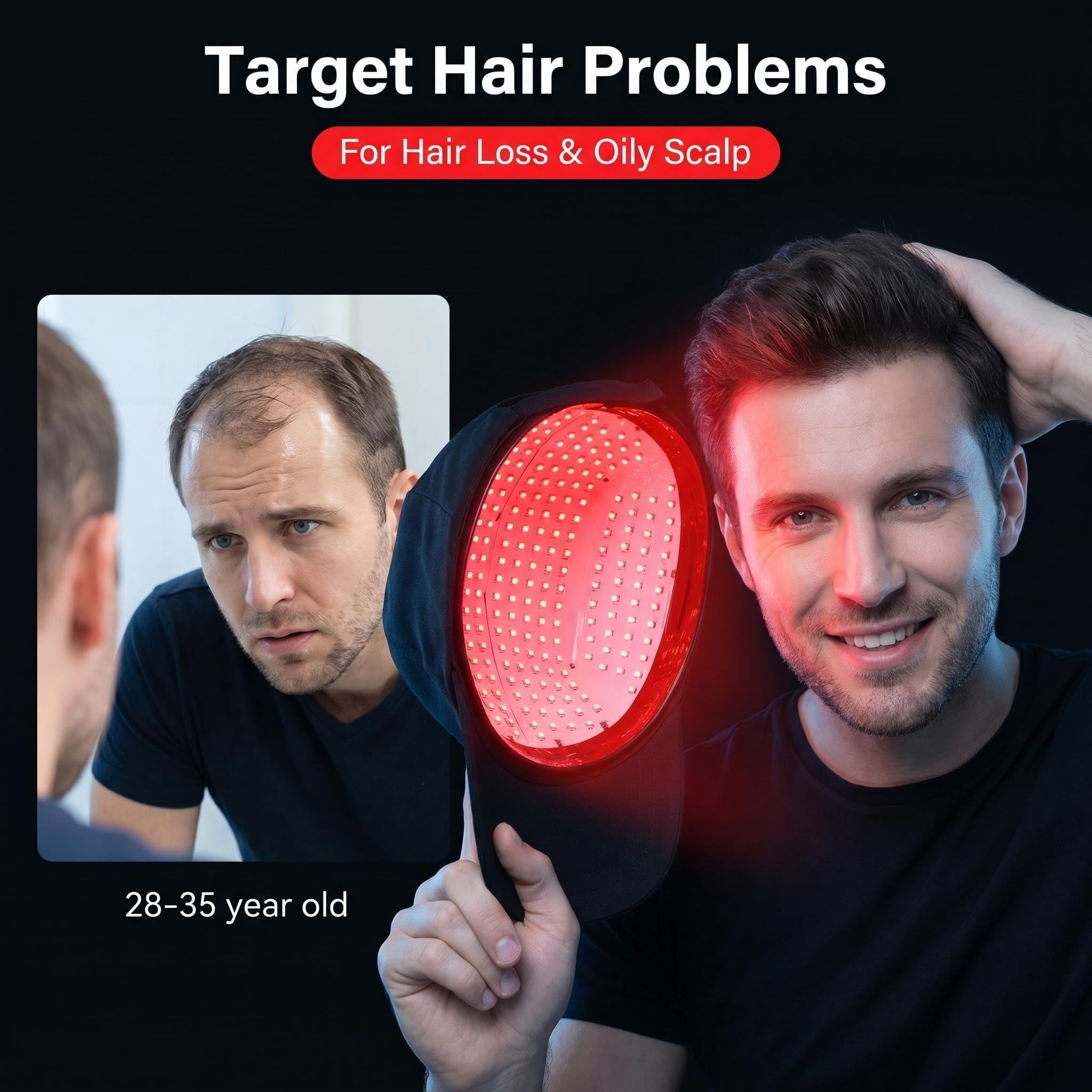 Haarwachstumskappe mit 300 LEDs, 650 nm, Rotlichttherapie, Haarwachstumskappe für Haarwachstum, Anti-Haarausfall, Entspannung, Kopfhaut, Haarpflege, Hut, Wachstumslicht，Keine Stromversorgung