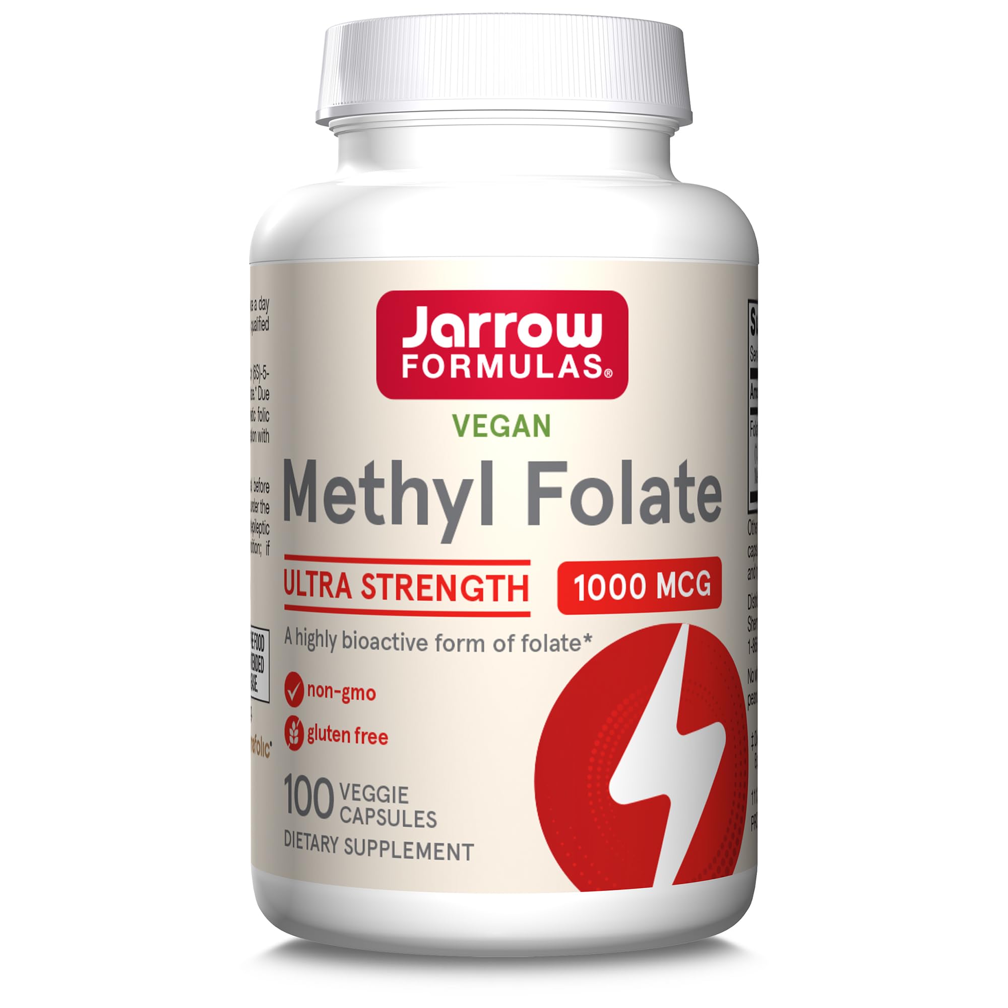 Jarrow Formulas, Methyl Folate (5-MTHF), 1.000mcg, Acido Folico, 100 Capsule veg