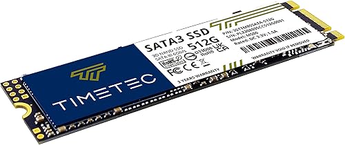 Miniatura 3 de Timetec 512GB SSD 3D NAND SATA III 6Gbs M.2 2280 NGFF 256TBW Velocidad de lectura de hasta 550MBs Caché SLC Aumento de rendimiento Unidad de estado