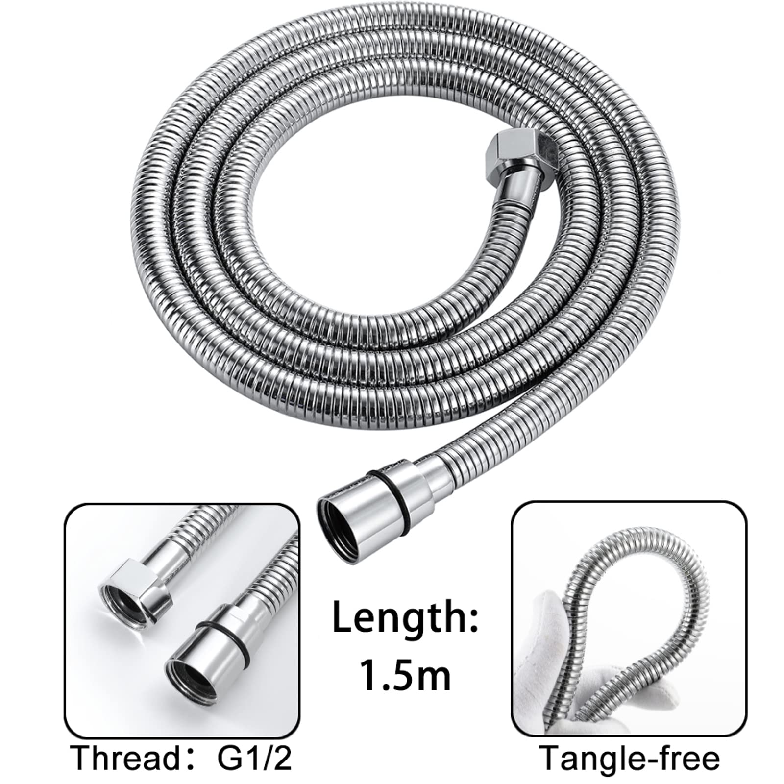 Set de bidé con teleducha, Flexo y Soporte Teleducha - Rociador con Soporte Acero Inoxidable,Set Rociador Aseo Spray para Baño Ducha Cabeza para Casa,Plata