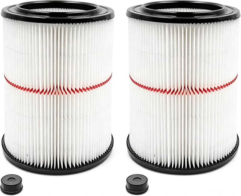 Paquete de 2 filtros de cartucho para Craftsman 17816 9-17816 Pieza de repuesto de filtro de aire húmedo/seco Fit 5/6/8/12/16/32 galones y aspiradora más grande