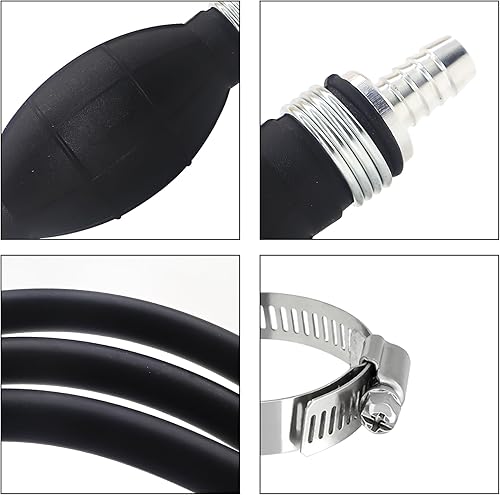 Miniatura 7 de Conjunto de línea de combustible de 3/8 pulgadas, 6 pies, línea de combustible para tanque fuera de borda, conjunto de manguera de combustible con