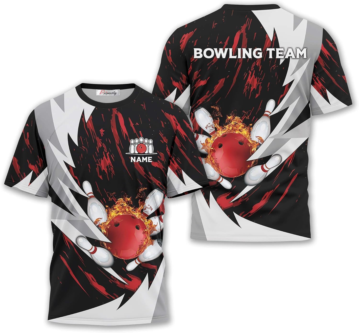 Personalized Bowling T-Shirts 3D All Over Printing, Custom Bowling Shirts for Men, Men's Bowling Tee Shirts Size S-5XL