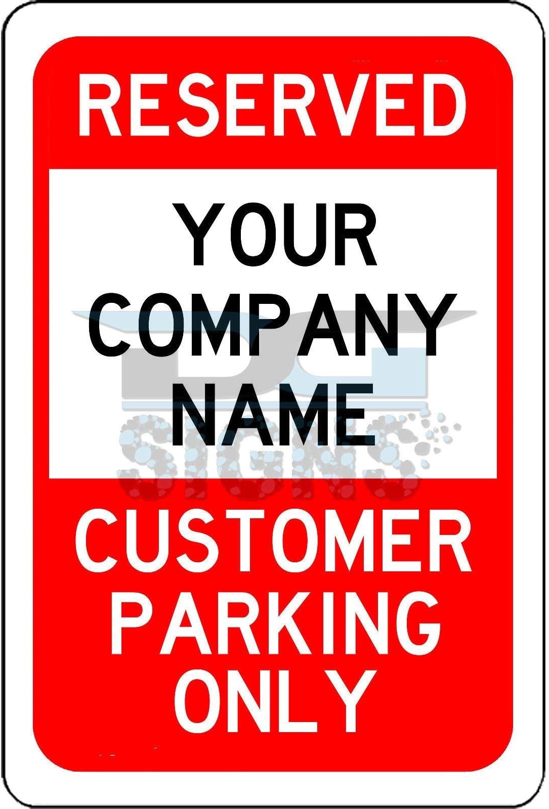 Reserved Customer Parking Only Red and Black - Aluminum Sign