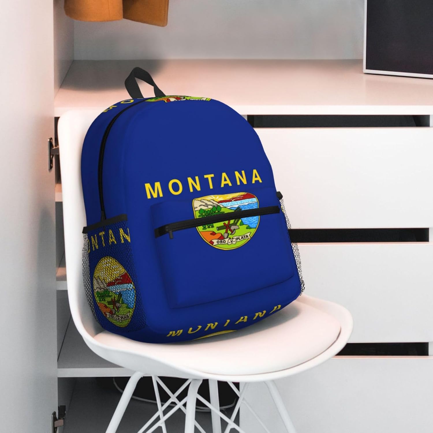 Montana State Flag College Backpacks,Backpacks With Pockets, Lightweight Bookbag For College for Women Men